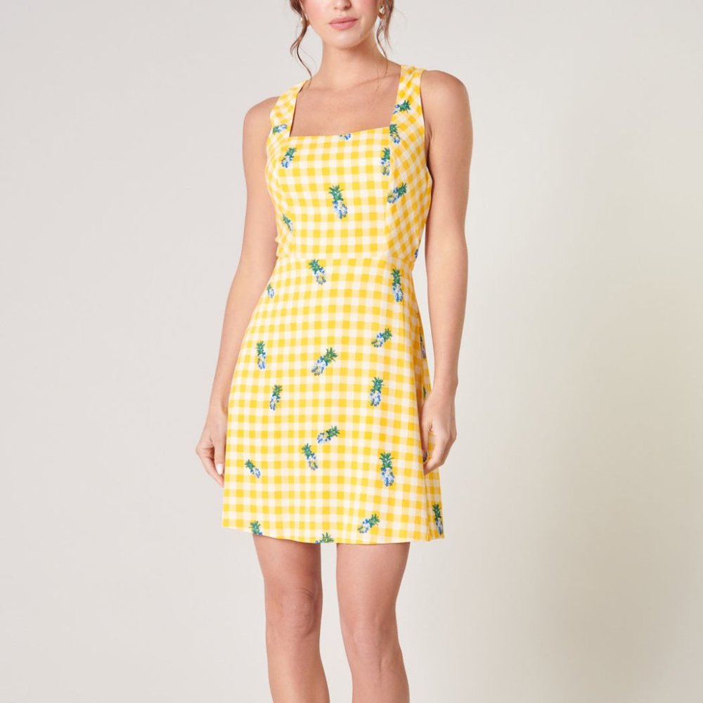 Pineapple Punch Las Casitas Open Back Mini Dress by Sugarlips XS S M L